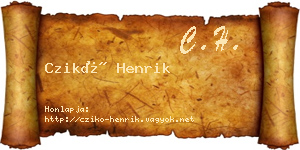 Czikó Henrik névjegykártya